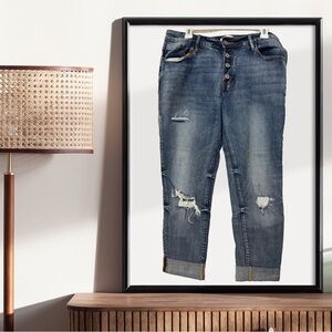 BOGO! KanCan Blue Distressed Boyfriend Jeans